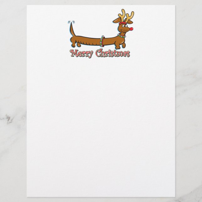 Lámina Feliz Navidad Doxie (Anverso)