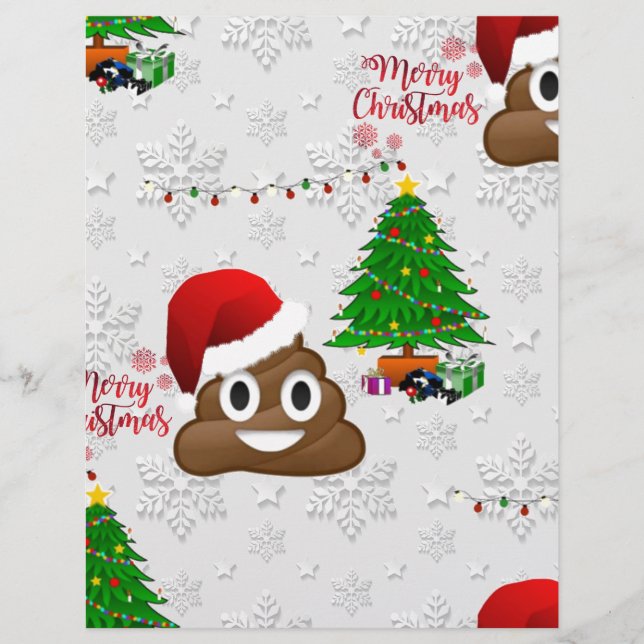 Lámina feliz navidad emoji de caca (Anverso)