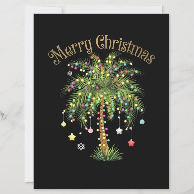 Lámina Feliz Navidad Luz de Palma Año Nuevo Tropical (Anverso)