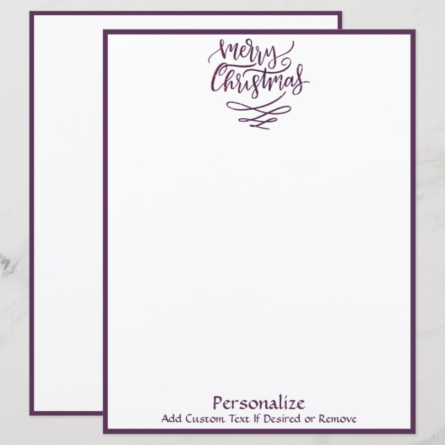 Lámina Feliz Navidad Purple Holiday personalizado (Anverso / Reverso)