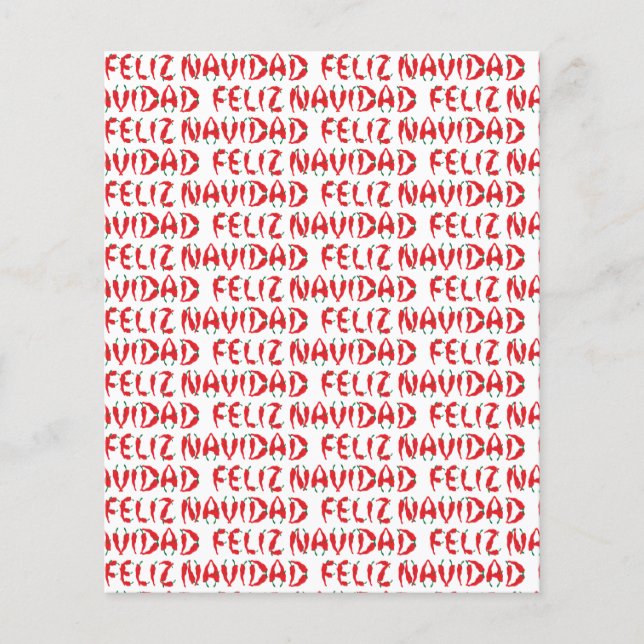 Lámina Feliz Navidad Roja Chile Papel de cuaderno de pimi (Anverso)