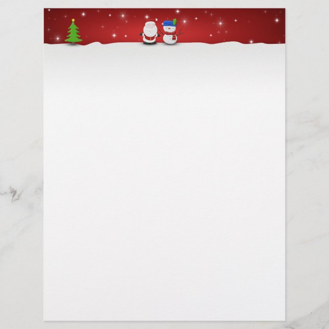 Lámina Feliz Navidad Snowman y Santa (Anverso)