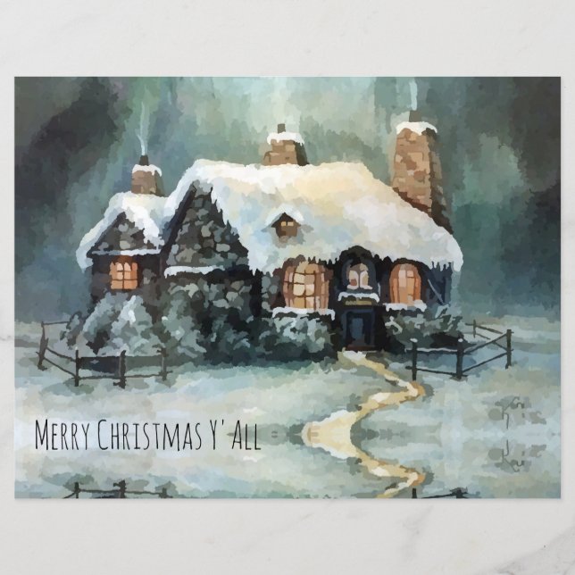 Lámina Feliz Navidad Y Todas Maravillosas Noche De Invier (Anverso)