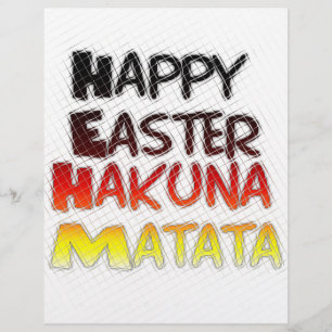 Lámina Feliz Pascua: Diseño de Arte Textual Hakuna Matata