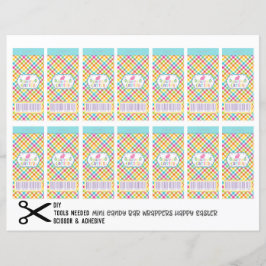Lámina Feliz Pascua Mini Candy Chocolate Bar Wrappers DIY