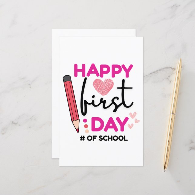 Lámina Feliz primer día de clases, corazones íntimos (Anverso/Reverso In Situ)