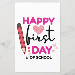 Lámina Feliz primer día de clases, corazones íntimos