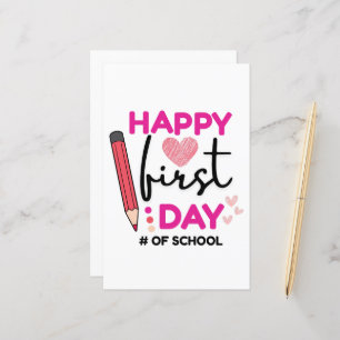 Lámina Feliz primer día de clases, corazones íntimos