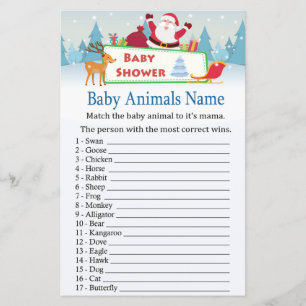 Lámina feliz santa Baby Animals Nombre Juego ducha bebé