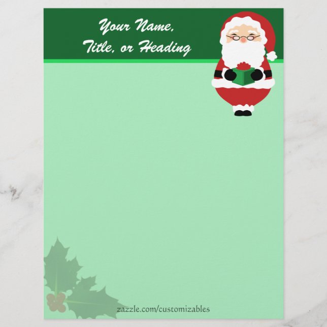 Lámina Feliz Santa Letterhead (Anverso)