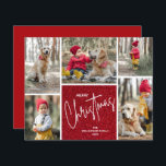 Lámina Ferry Christmas Budget Red Holiday Cards<br><div class="desc">Pequeñas tarjetas fotográficas de 4, 5" x 5, 6" semibrillante de 110 libras de papel para vacaciones presentan sus cinco fotos favoritas, sus nombres y las palabras Feliz Navidad con letras de moda en un patrón brillantemente rojo. Asegúrese de comprobar dos veces su pedido antes de añadirlo a su carrito,...</div>