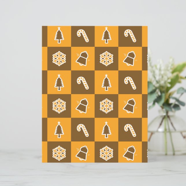 Lámina Festive Holiday Grid Pattern Scrapbook Paper (Anverso de pie)