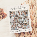 Lámina Festividad del presupuesto por navidad 6 festivida<br><div class="desc">Celebra la temporada con esta moderna y elegante tarjeta multifoto de vacaciones de Cali Graphics! Este presupuesto y diseño sencillo presenta "feliz Navidad" en elegantes letras de guiones con rápídas florecimientos en las letras primera y última. Abajo, en el medio de la tarjeta, hay un collage de fotos mostrando 6...</div>