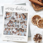 Lámina Festividad del presupuesto por navidad 6 festivida<br><div class="desc">Celebra la temporada con esta moderna y elegante tarjeta multifoto de vacaciones de Cali Graphics! Este presupuesto y diseño sencillo presenta "feliz Navidad" en elegantes letras de guiones con rápídas florecimientos en las letras primera y última. Abajo, en el medio de la tarjeta, hay un collage de fotos mostrando 6...</div>
