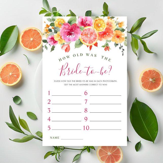 Lámina Festividad Flores Brillantes Citrus Bridal Shower  (Subido por el creador)