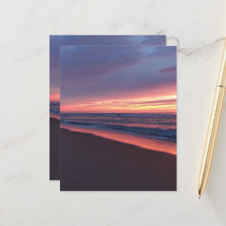 Lámina Feuille de papier Coucher de soleil rose & bleu