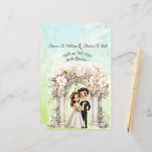 Ficha de papel de Boda caprichoso y groom