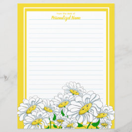 Lámina Ficha de papel de Happy Daisies Yellow-White