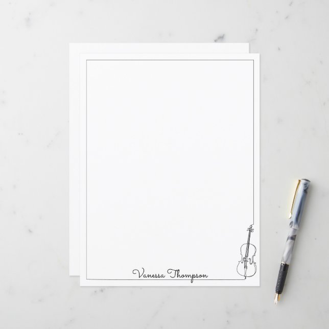 Lámina Ficha de papel de violín de música clásica Cello (Anverso/Reverso In Situ)