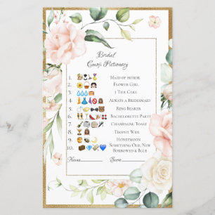 Lámina Ficha de respuestas de Emoji de novias