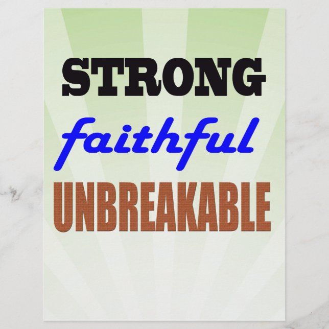 Lámina Fiel fuerte inquebrantable (Anverso)