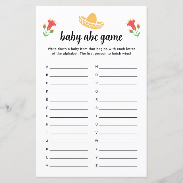 Lámina Fiesta Baby ABC (Anverso)