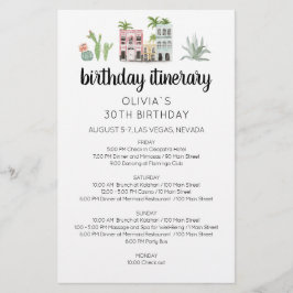 Lámina Fiesta Birthday Weekend Itinerary Card