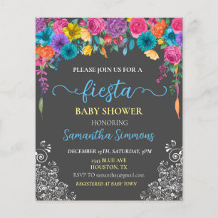 Lámina Fiesta Brillante Flor Floral Baby Shower 