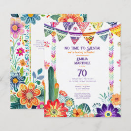 Lámina FIESTA Cumpleaños Flores Folkart 70.º 80.º 90