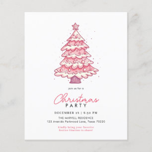 Lámina Fiesta de árbol de navidad rosado moderno y festiv