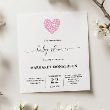 Fiesta de Baby Shower Presupuesto Gentle Pink Hear