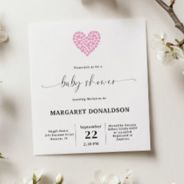 Lámina Fiesta de Baby Shower Presupuesto Gentle Pink Hear