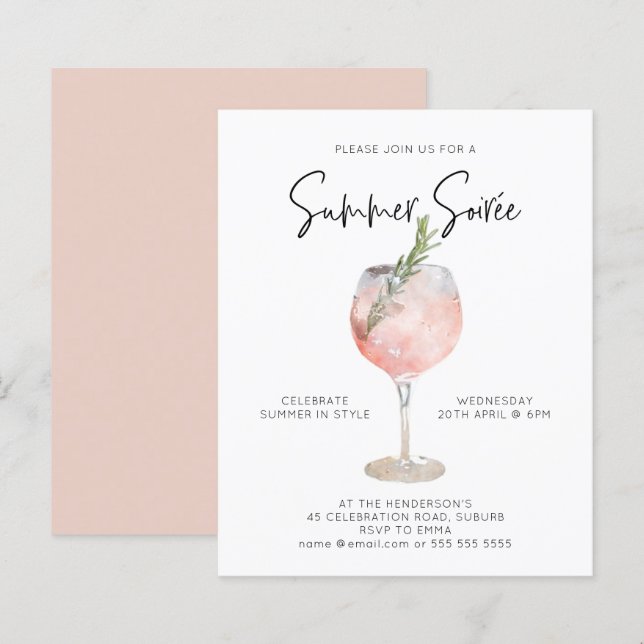 Lámina Fiesta de cócteles rosado en verano de verano de v (Anverso / Reverso)