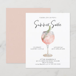 Lámina Fiesta de cócteles rosado en verano de verano de v