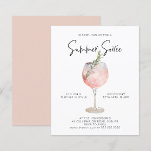 Lámina Fiesta de cócteles rosado en verano de verano de v