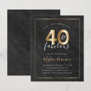 Lámina Fiesta de cumpleaños 40 de Budget Marble Gold Surp