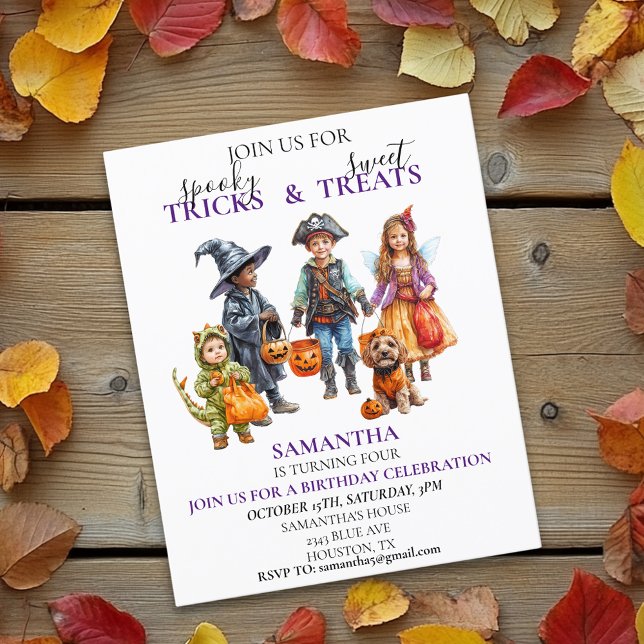 Lámina Fiesta de cumpleaños de Halloween para niños truco (Subido por el creador)