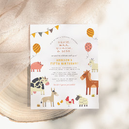 Lámina Fiesta de cumpleaños de la granja de animales de l