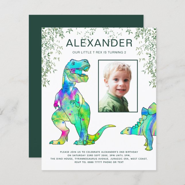 Lámina Fiesta de cumpleaños de la jungla de Rex (Anverso / Reverso)