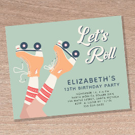 Lámina Fiesta de cumpleaños de las chicas de patinaje sob