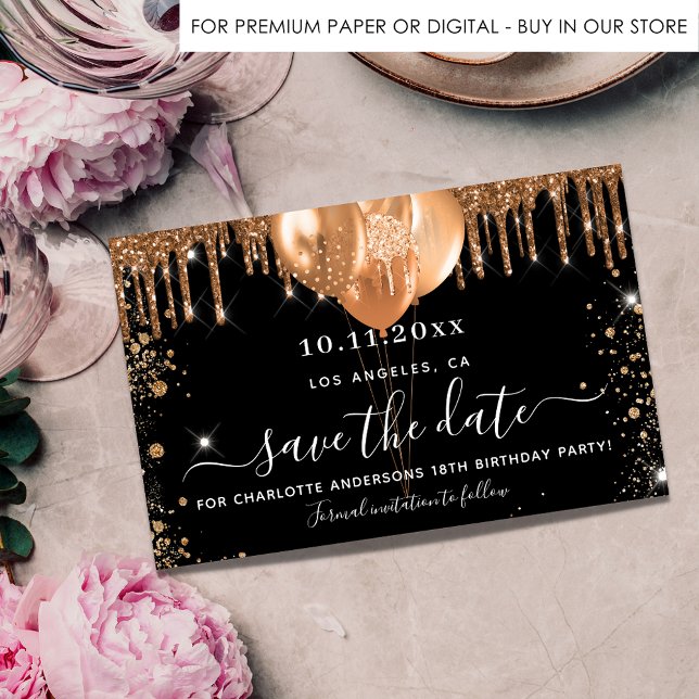 Lámina Fiesta de cumpleaños de presupuesto oro negro salv (Subido por el creador)