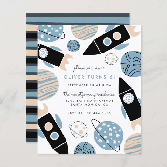 Lámina Fiesta de Cumpleaños en el Espacio Exterior con Na (Anverso / Reverso)