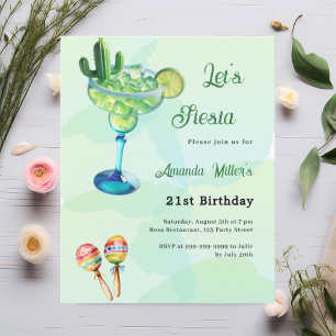 Lámina Fiesta de cumpleaños Invitación verde al estilo me