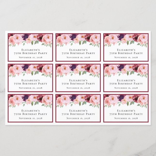 Lámina Fiesta de cumpleaños número 75 sin regalo (Reverso)