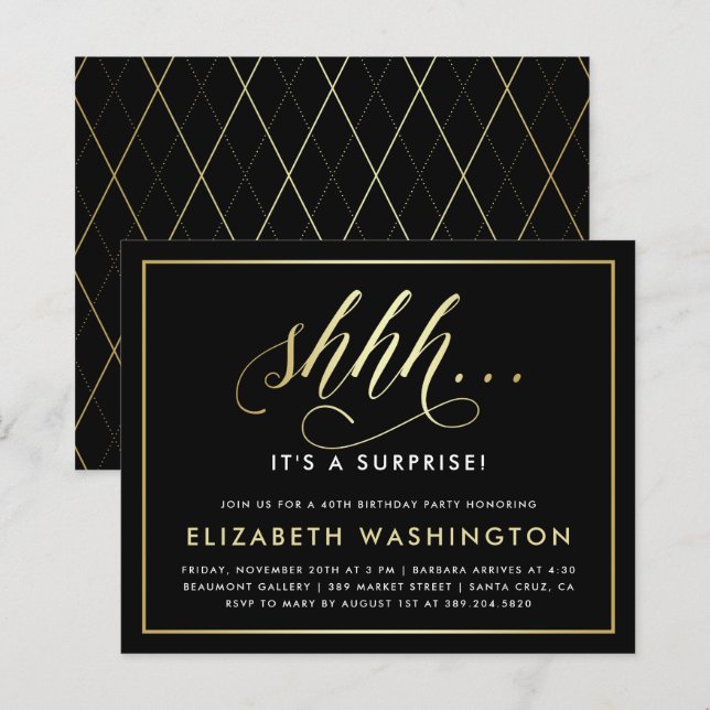 Lámina Fiesta de Cumpleaños para la Sorpresa de los Negro (Anverso / Reverso)