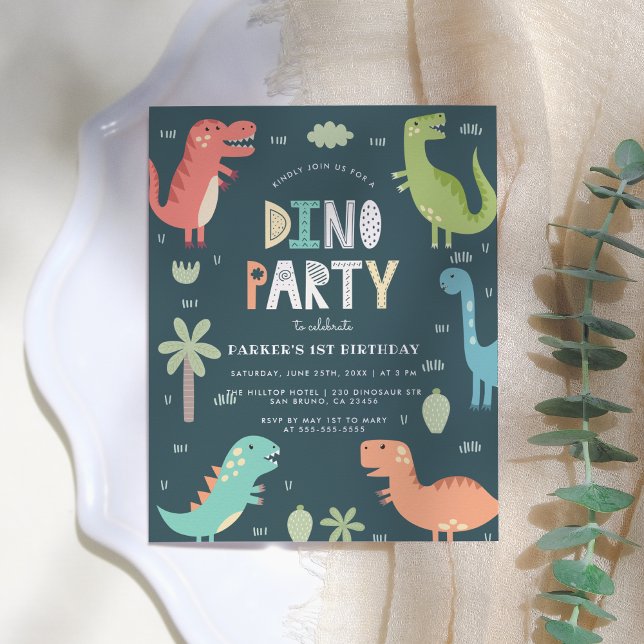 Lámina Fiesta de Dino de presupuesto | Dinosaurios Cutos  (Subido por el creador)