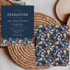 Lámina Fiesta de Grado Azul del Patrón de Flores Silvestr