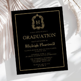Lámina Fiesta de Graduación Presupuesto Black Gold Crest