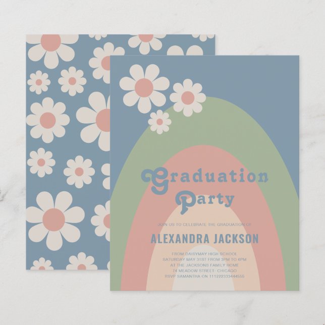 Lámina Fiesta de Graduación Retro Pastel (Anverso / Reverso)