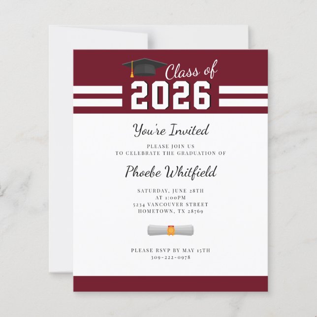 Lámina Fiesta de Graduación Simple Moderna 2025 (Anverso)
